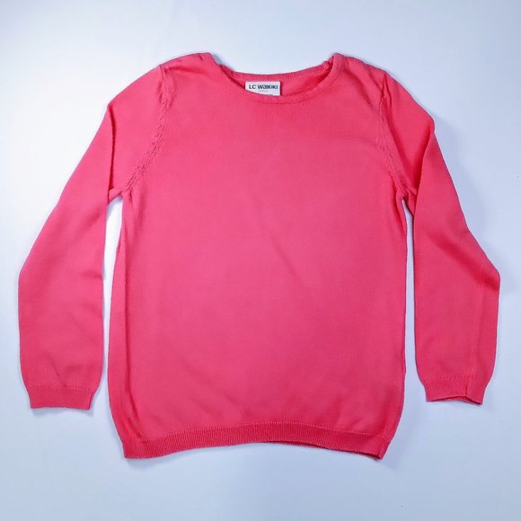 LC Waikiki Bright Pink Knit Pullover Sweater Size 5-6Y - Picture 1 of 5